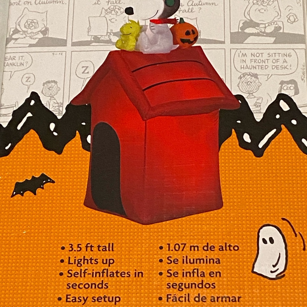 Peanuts Snoopy WWI Flying Ace Woodstock Halloween Airblown Inflatable Decor NWT - Picture 4 of 9